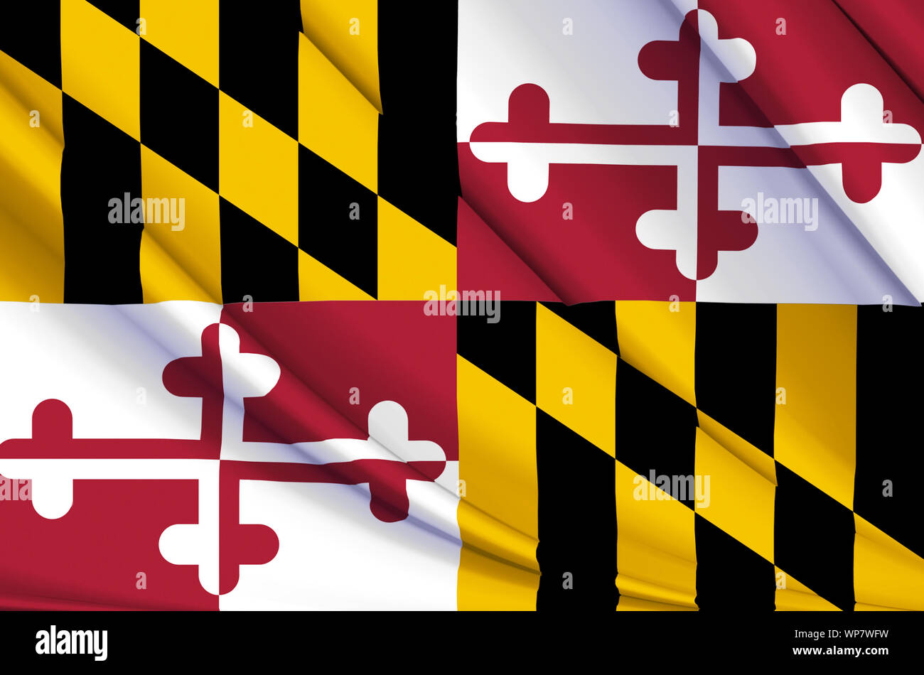 Le Maryland waving flag illustration. Les états américains. Parfait pour l'utilisation d'arrière-plan et la texture. Banque D'Images