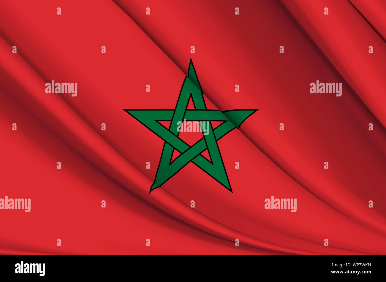 Maroc waving flag illustration. Pays de l'Afrique. Parfait pour l'utilisation d'arrière-plan et la texture. Banque D'Images