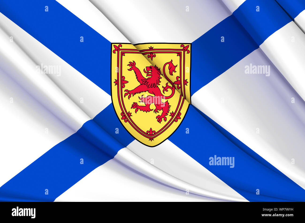 La Nouvelle-Écosse waving flag illustration. États, les villes et régions du Canada. Parfait pour l'utilisation d'arrière-plan et la texture. Banque D'Images