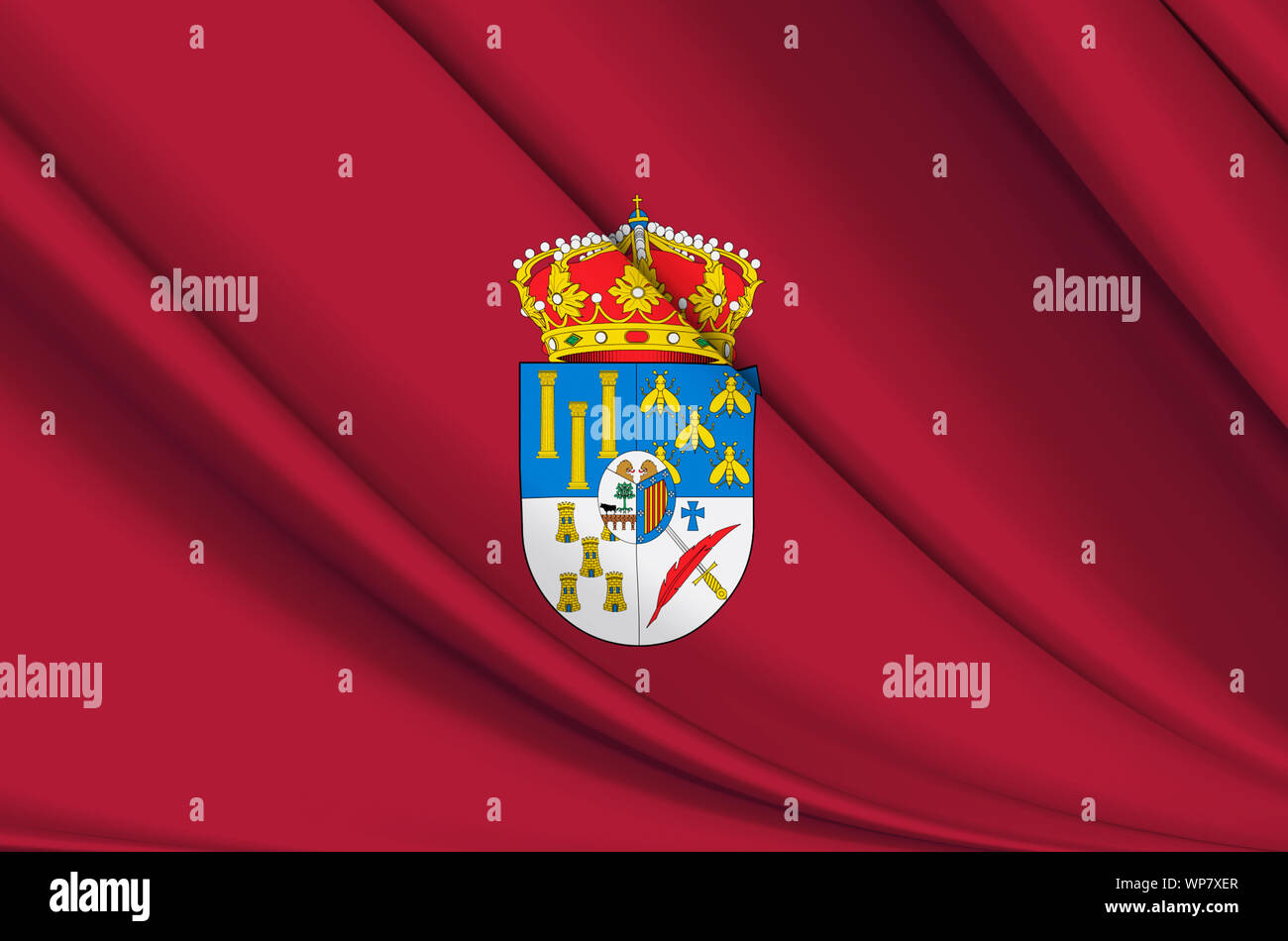 Salamanque waving flag illustration. Régions et villes d'Espagne. Parfait pour l'utilisation d'arrière-plan et la texture. Banque D'Images