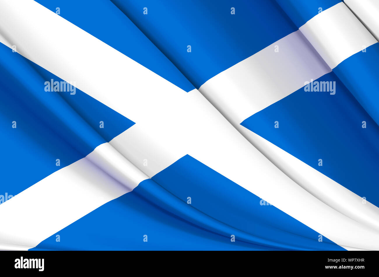 L'Écosse waving flag illustration. Pays de l'Europe. Parfait pour l'utilisation d'arrière-plan et la texture. Banque D'Images