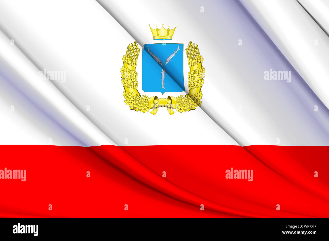 Saratov waving flag illustration. Régions de la Russie. Parfait pour l'utilisation d'arrière-plan et la texture. Banque D'Images