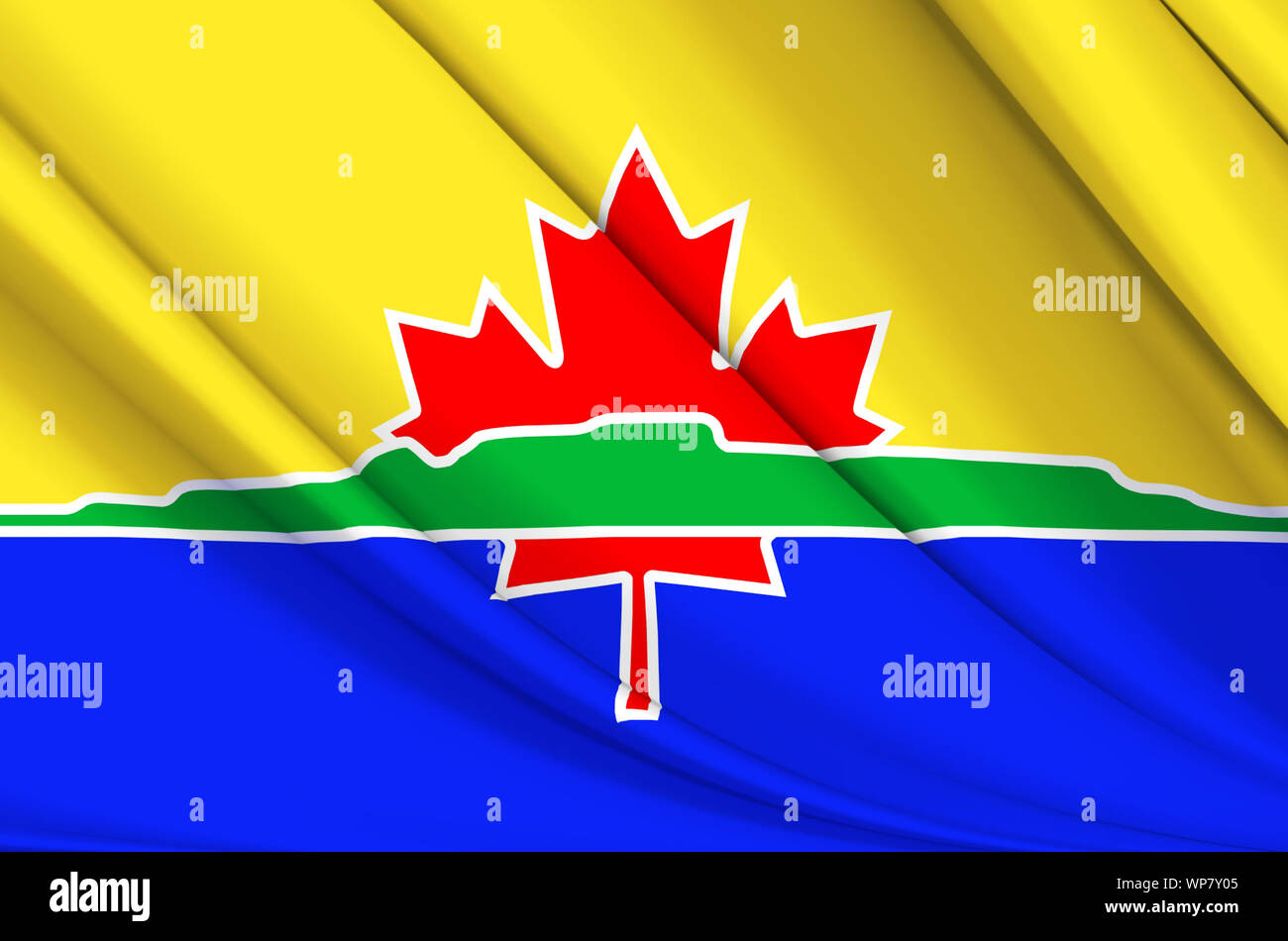 Thunder Bay waving flag illustration. États, les villes et régions du Canada. Parfait pour l'utilisation d'arrière-plan et la texture. Banque D'Images