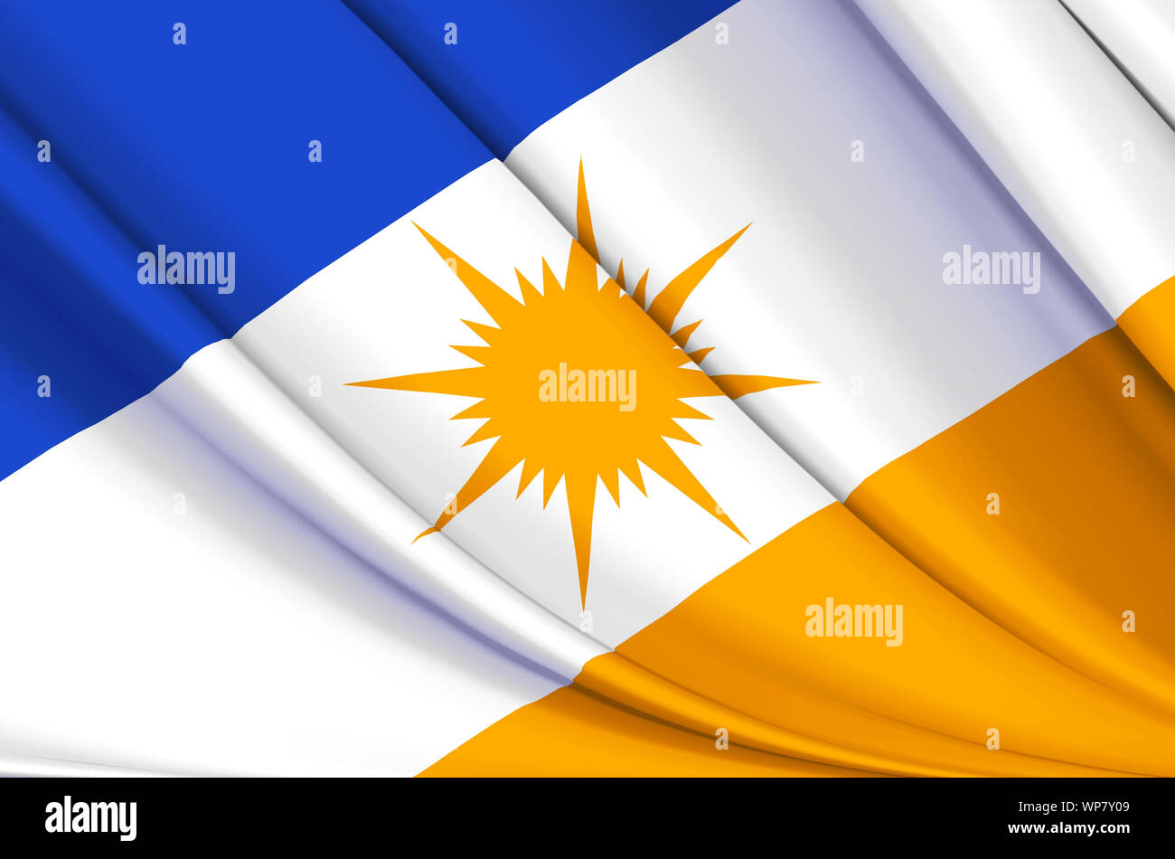 Tocantins waving flag illustration. États du Brésil. Parfait pour l'utilisation d'arrière-plan et la texture. Banque D'Images