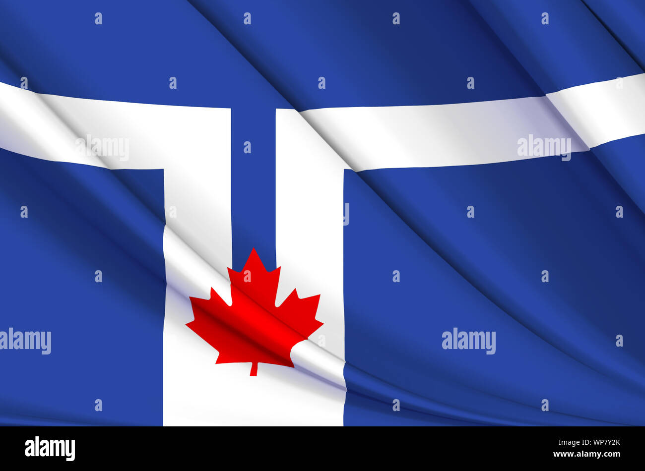 Drapeau Toronto waving flag illustration. États, les villes et régions du Canada. Parfait pour l'utilisation d'arrière-plan et la texture. Banque D'Images