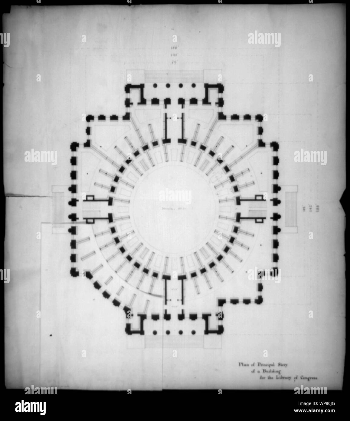 Library of Congress, Washington, D.C. histoire principale de plan Banque D'Images
