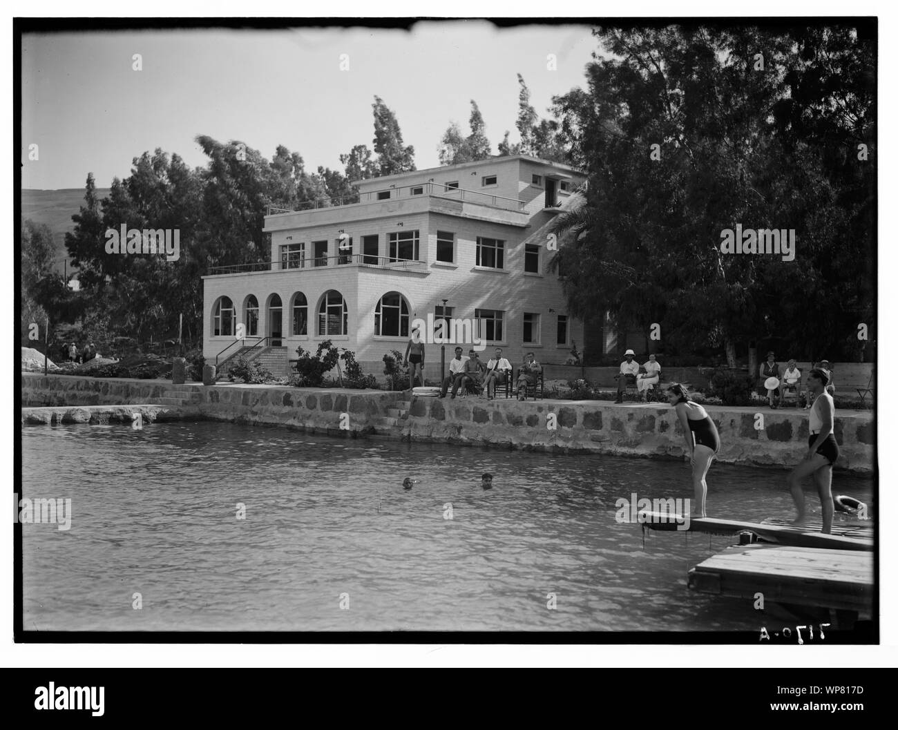 Lido, Tibériade, et Mt. L'Hermon. La Galilée Lido. Vue générale Banque D'Images