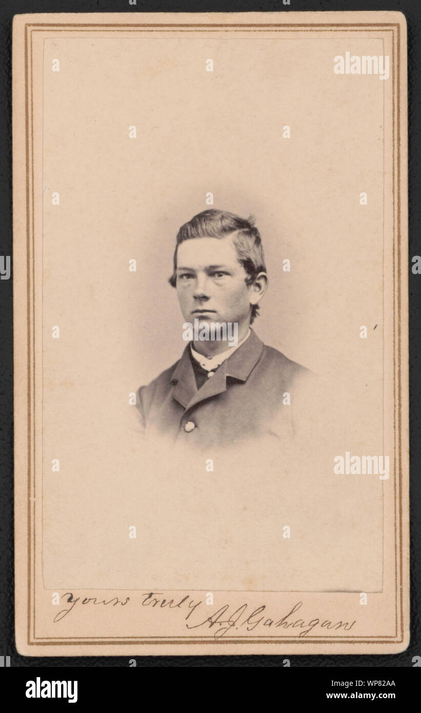 Le Lieutenant Andrew J. Gahagan de CO. D, 1ère Tennessee Cavalry Regiment en uniforme] / la galerie de Morse de la Cumberland, 25, rue Cedar, en face de l'hôtel Commercial, Nashville, Tenn. Banque D'Images