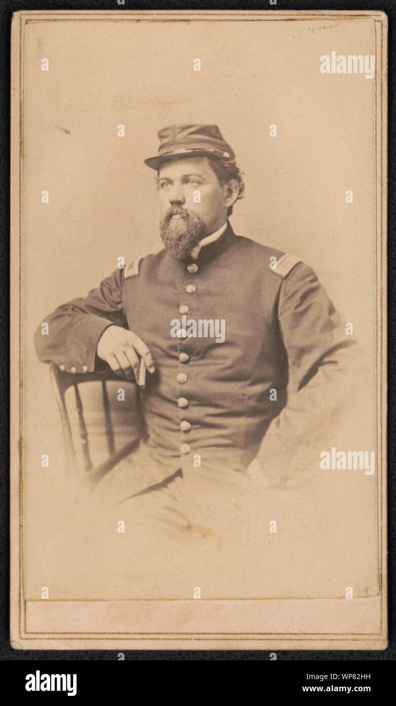 Le lieutenant David F. Hicks de Co. B, 13e Régiment d'infanterie du Massachusetts aux États-Unis et 79e Régiment d'infanterie des troupes de couleur en uniforme / S. Moses & Son, n° 46, rue du Camp de gravier, New Orleans, La Banque D'Images