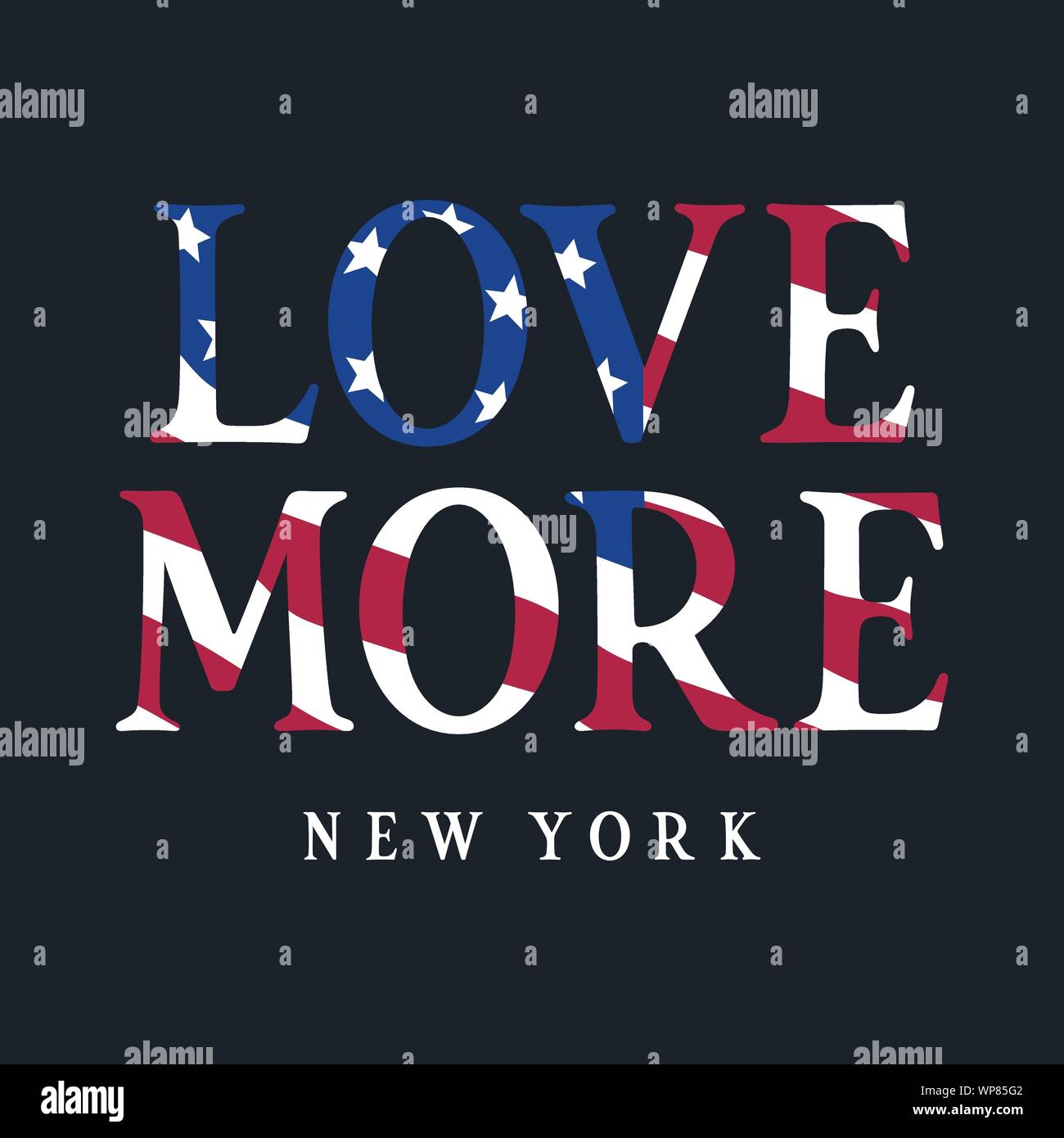 Trendy t-shirt et vêtements conception avec la typographie et un pavillon de l'USA. Graphic Tee élégant. L'amour plus New York . Vecteurs Illustration de Vecteur