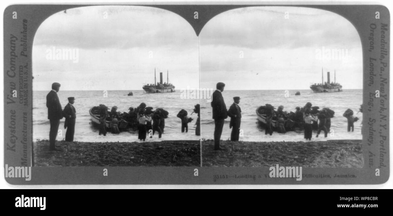 Chargement d'un navire en difficulté, Jamaïque Banque D'Images