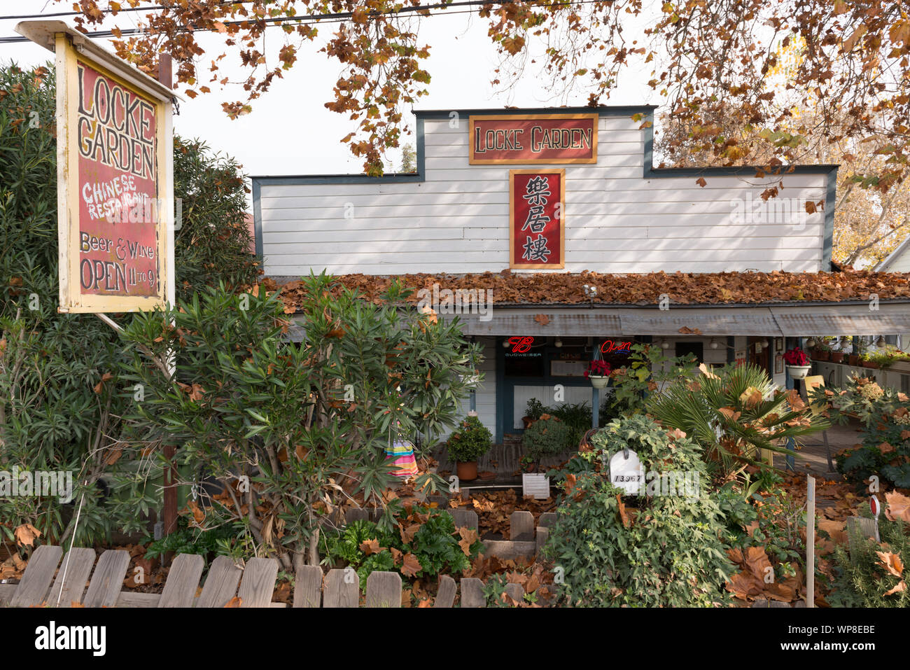 Restaurant jardin chinois dans Locke Locke, une commune dans le Sacramento/San Joaqin River Delta en Californie Banque D'Images