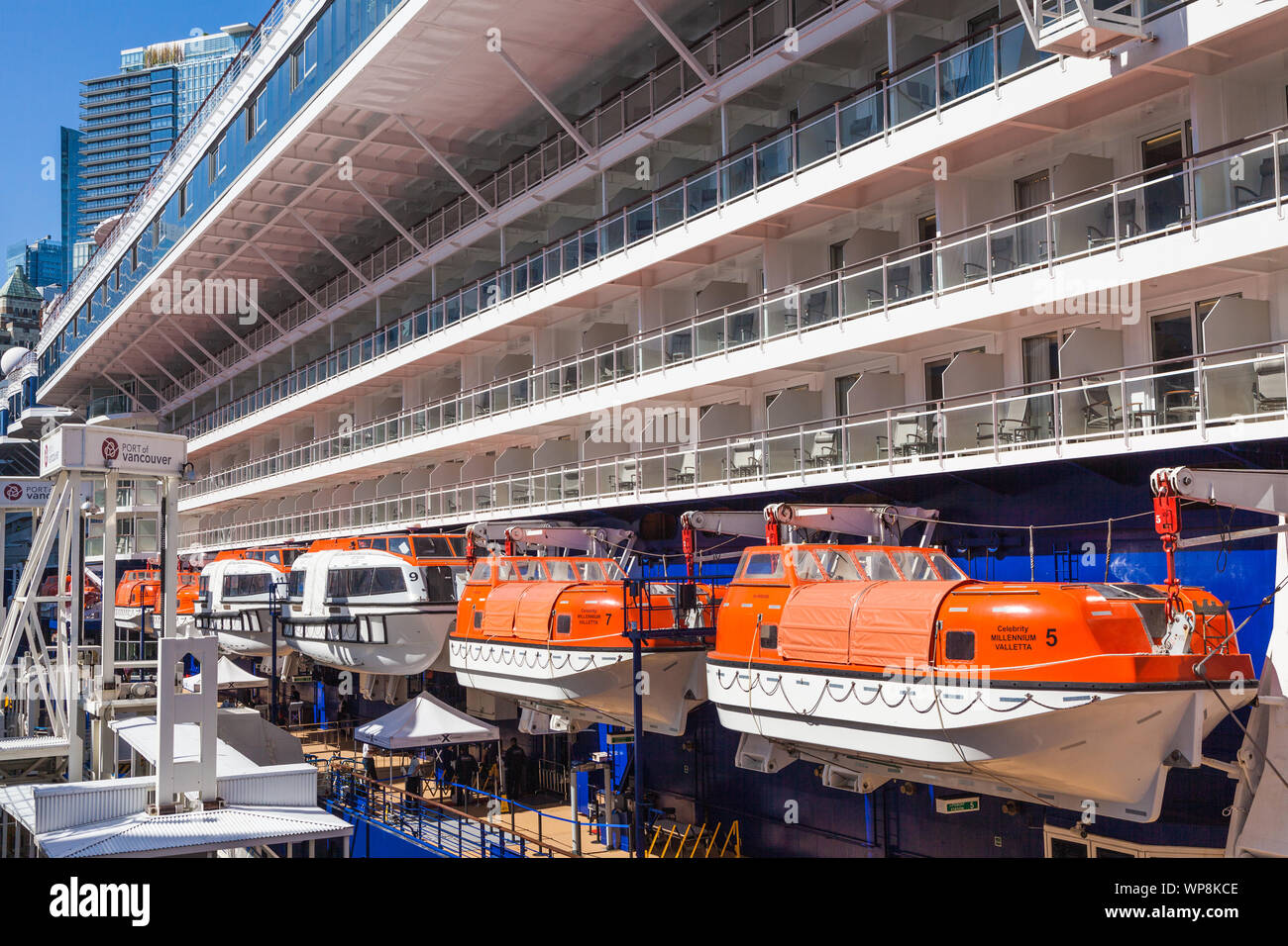 Bateau de croisière Celebrity Millennium à Vancouver, sur une croisière de repositionnement à Yokohama au Japon Banque D'Images