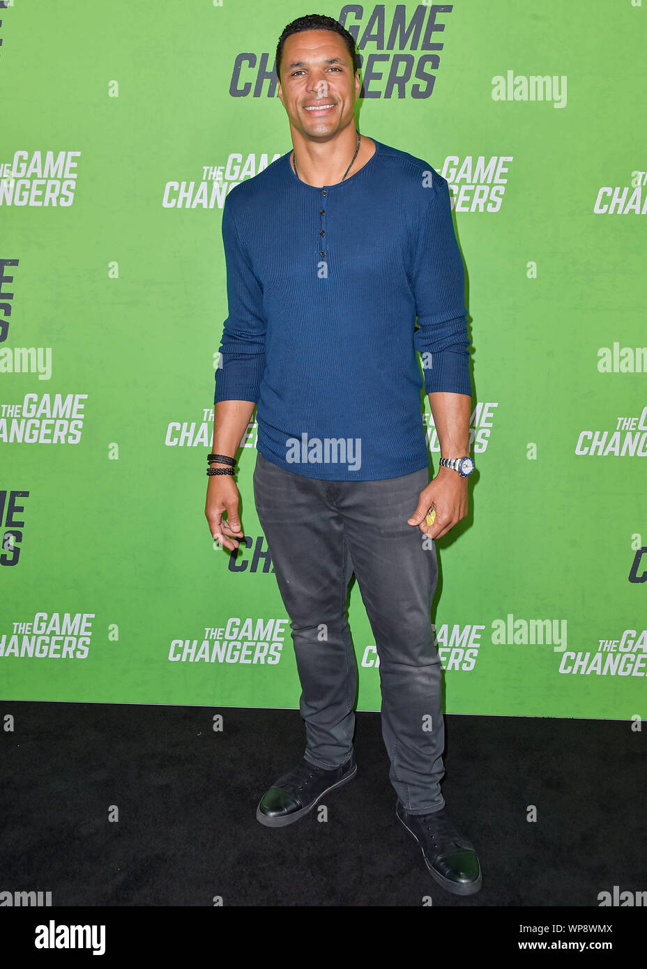 Hollywood, États-Unis. 08Th Sep 2019. HOLLYWOOD, LOS ANGELES, CALIFORNIE, USA - 05 SEPTEMBRE : Tony Gonzalez arrive à la première de Los Angeles 'Game Changers l' tenue au cinéma ArcLight Hollywood le 5 septembre 2019 à Hollywood, Los Angeles, Californie, États-Unis. ( Photo : Agence de Presse Image/Alamy Live News Banque D'Images