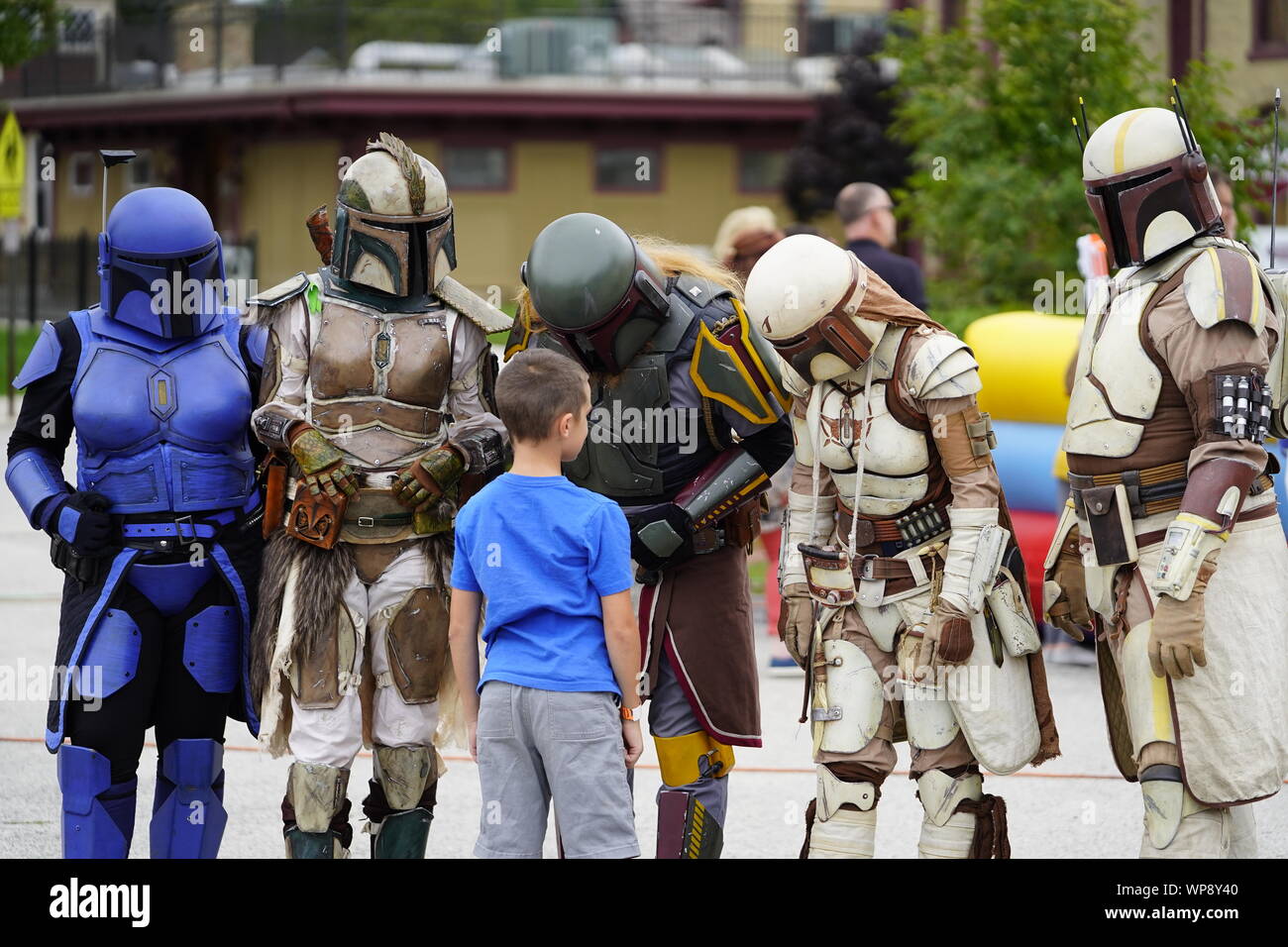 Rahr West Art Museum, Manitowoc (Wisconsin) Célébrant le long Sputnikfest avec Star Wars 501st Garnison du Wisconsin Interprètes Banque D'Images