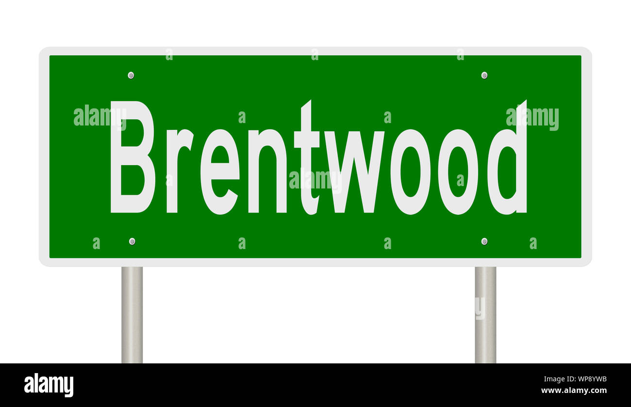 Rendu d'une autoroute verte signe pour Brentwood Banque D'Images