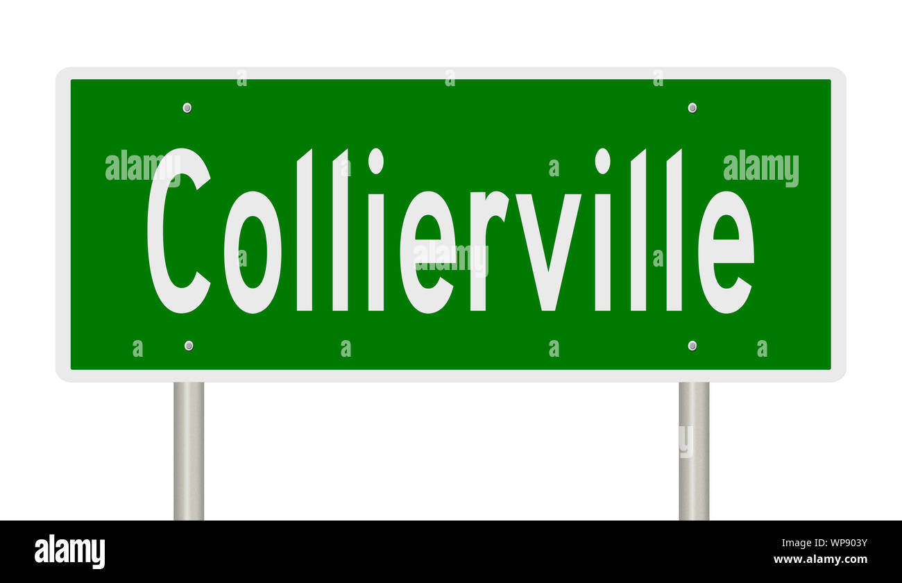 Rendu d'une autoroute verte signe pour Collierville Tennessee Banque D'Images