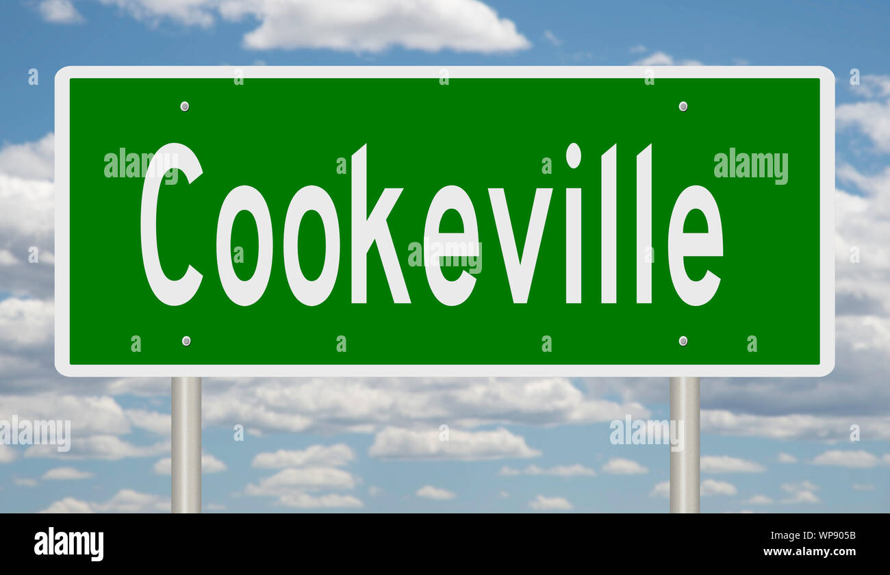 Rendu d'une autoroute verte signe pour Cookeville Tennessee Banque D'Images