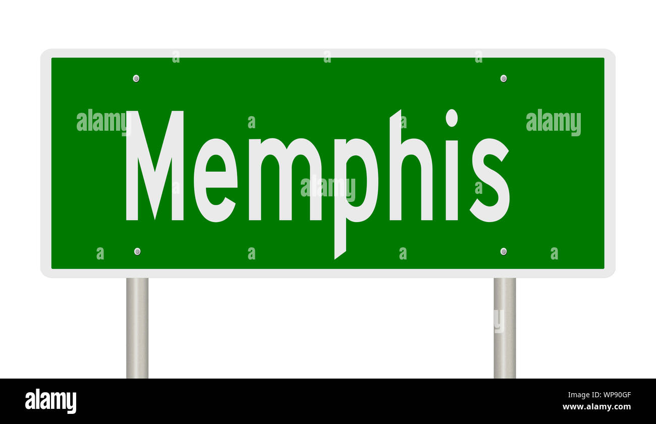 Rendu d'une autoroute verte signe pour Memphis Tennessee Banque D'Images