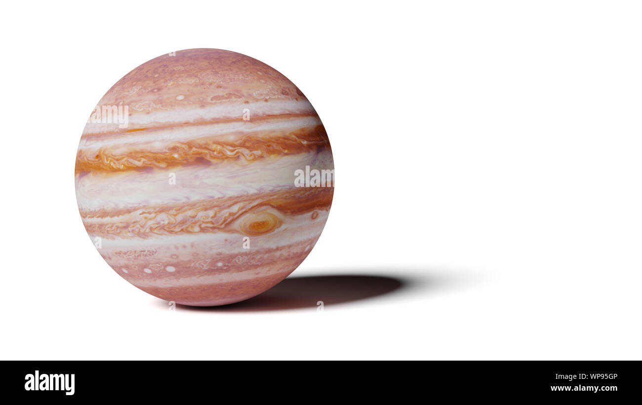 Planète Jupiter isolé sur fond blanc Banque D'Images