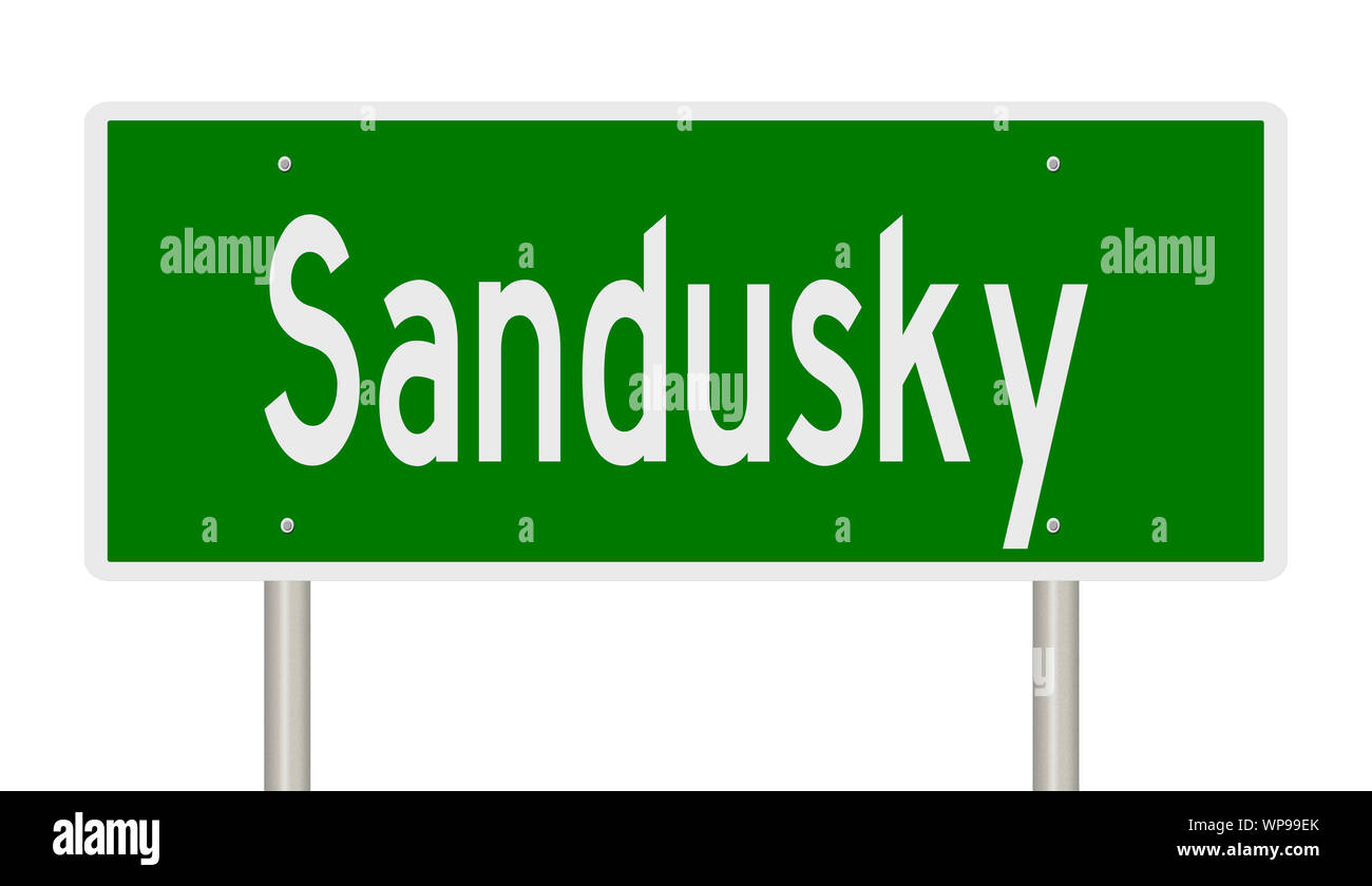 Rendu d'une autoroute verte signe pour Sandusky Ohio Banque D'Images