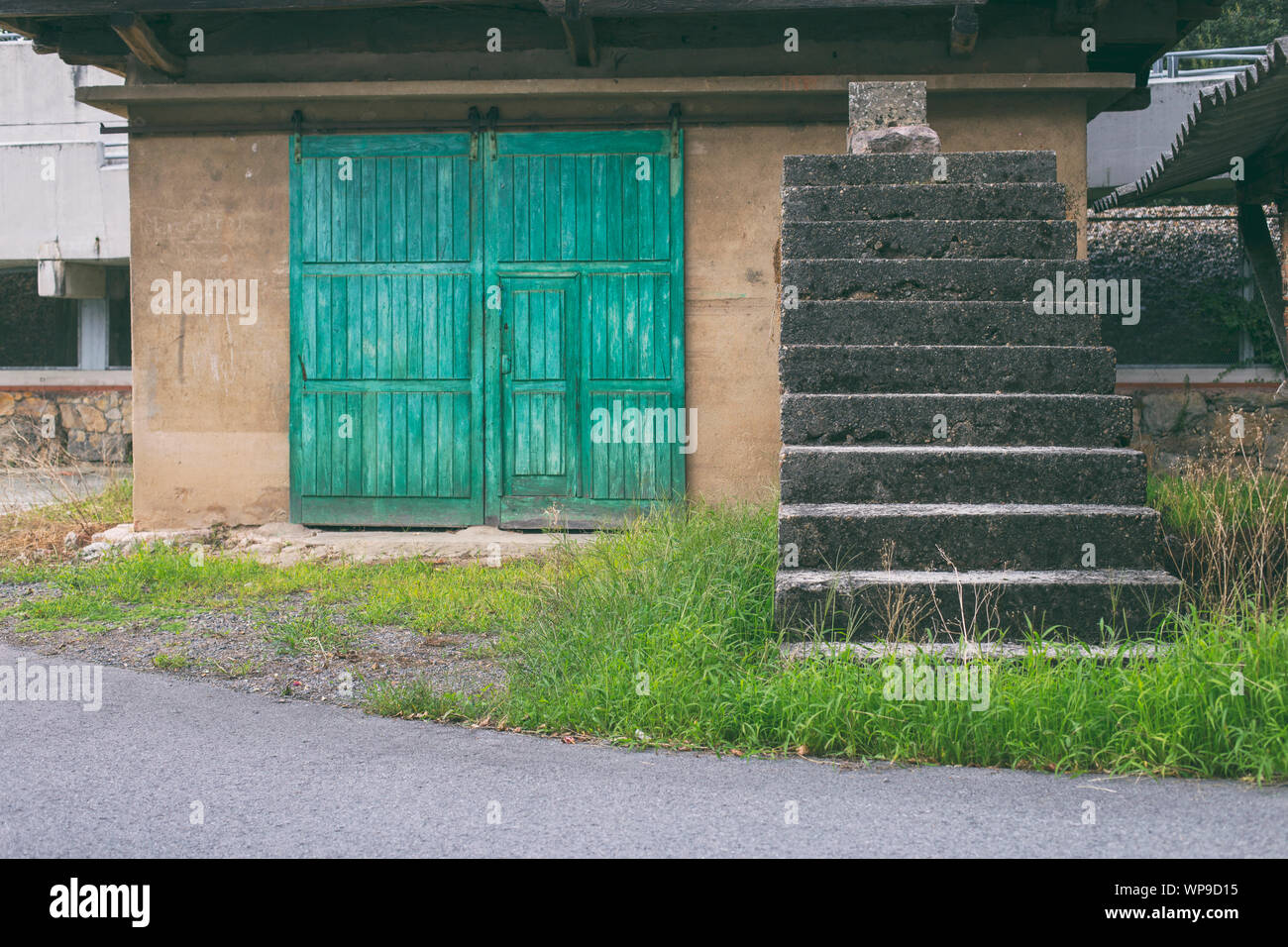 Vintage maison de village, voir le jour Banque D'Images