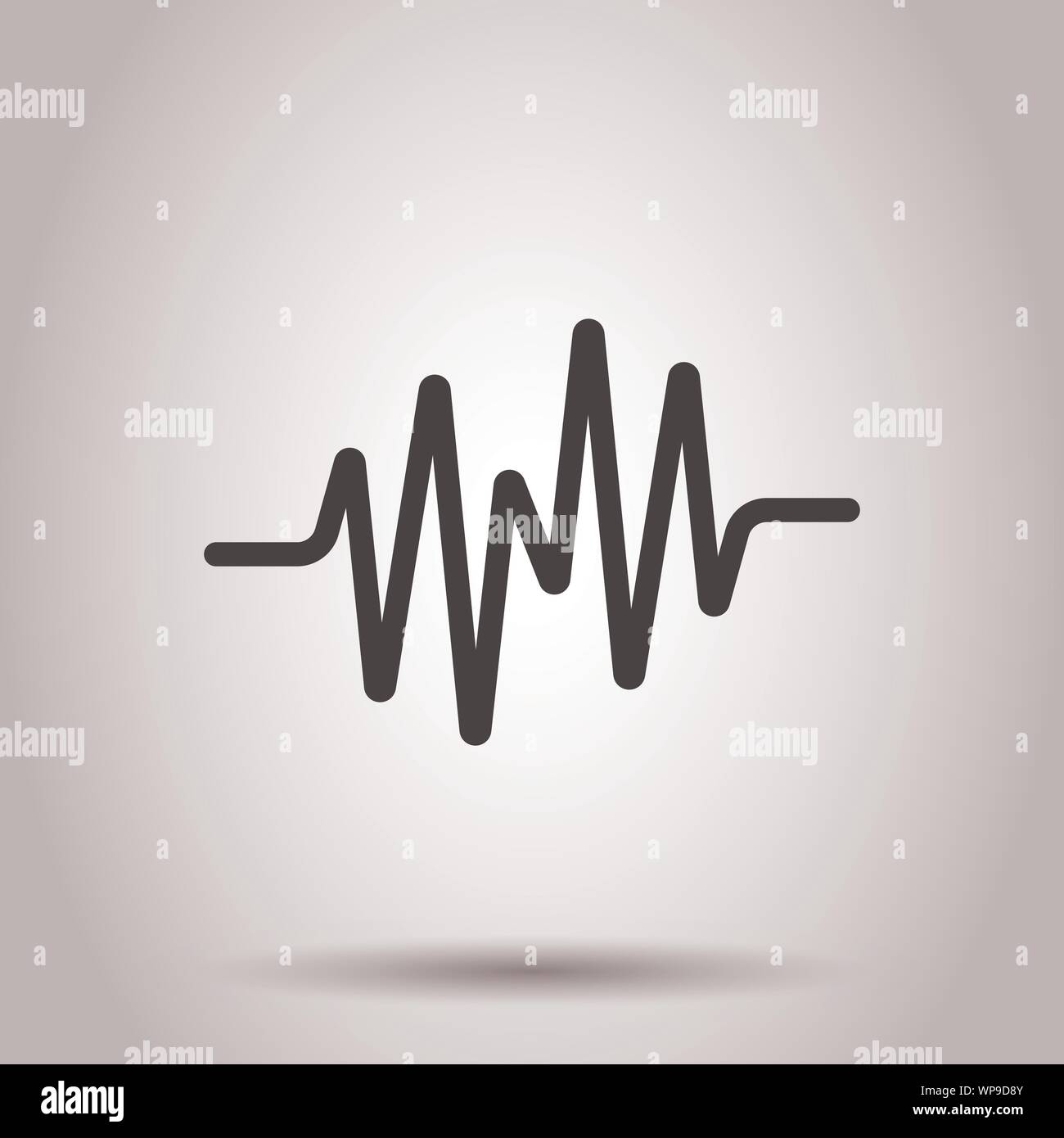 L'icône de l'onde sonore dans l'appartement de style. Heart Beat vector illustration sur fond isolé. Rythme d'impulsions concept d'entreprise. Illustration de Vecteur