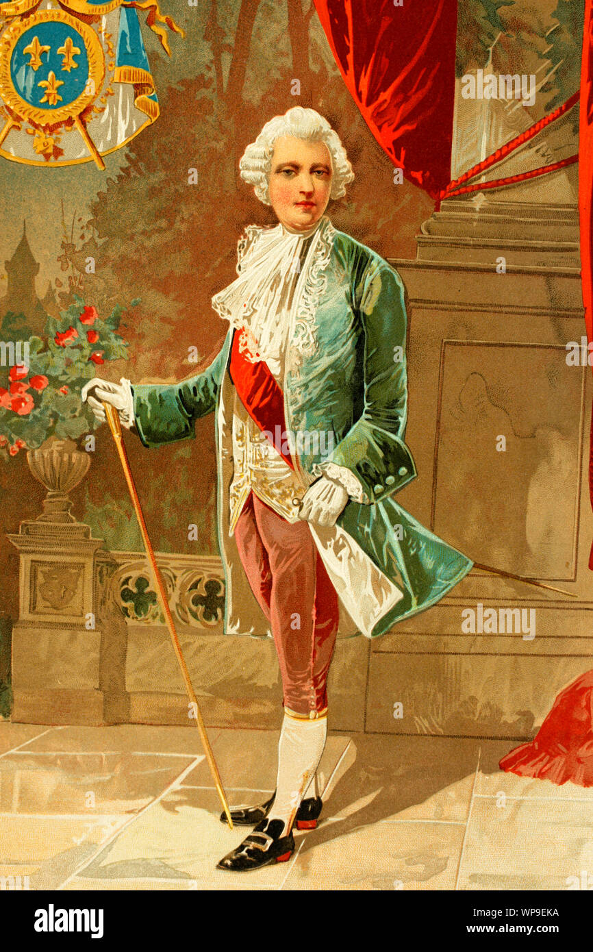 Le jeune Louis XV. Roi de France. 1710-1774. Illustration d'antiquités. Livre de l'histoire. 1897. Banque D'Images