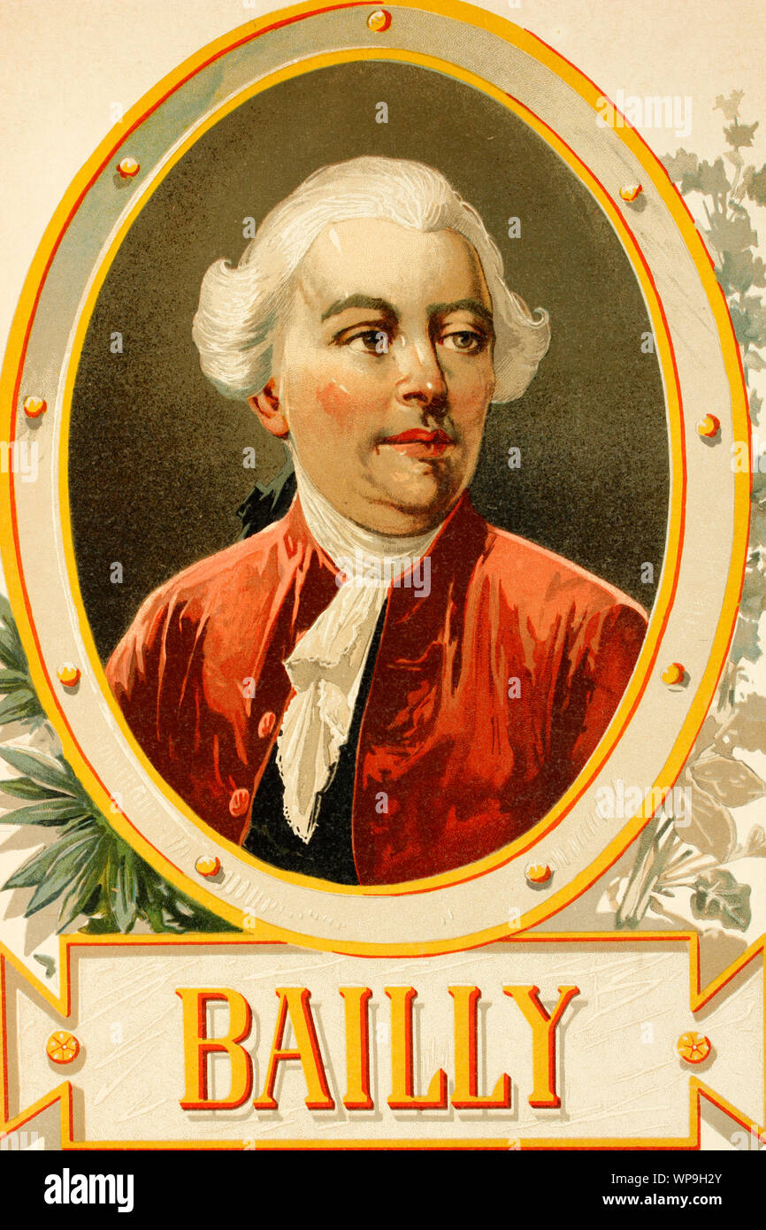 Jean Sylvain Bailly. 1736-1793. Maire de Paris. Illustration d'antiquités.  Livre de l'histoire. 1897 Photo Stock - Alamy