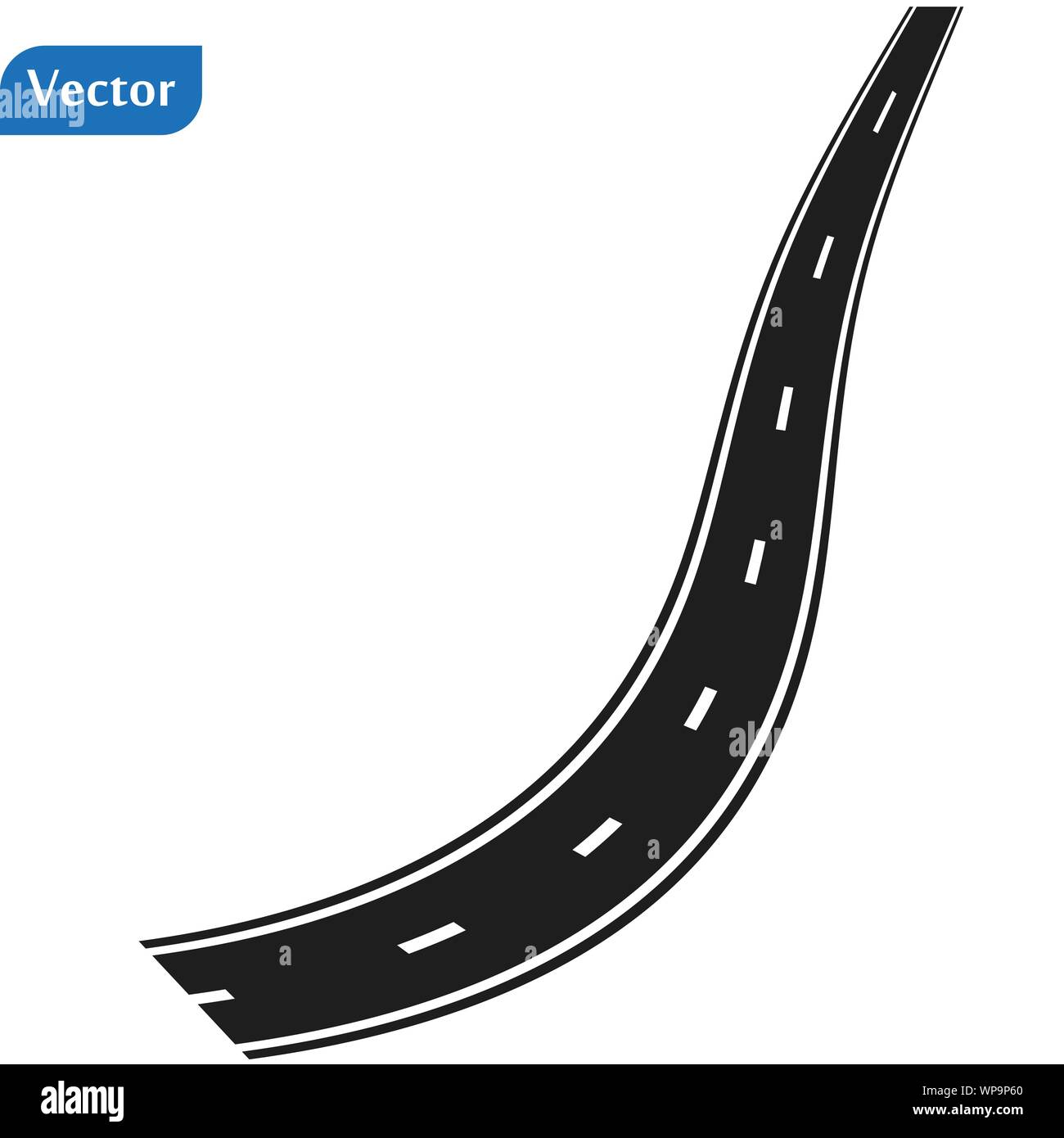 Route courbée avec marquage blanc. Vector illustration Illustration de Vecteur