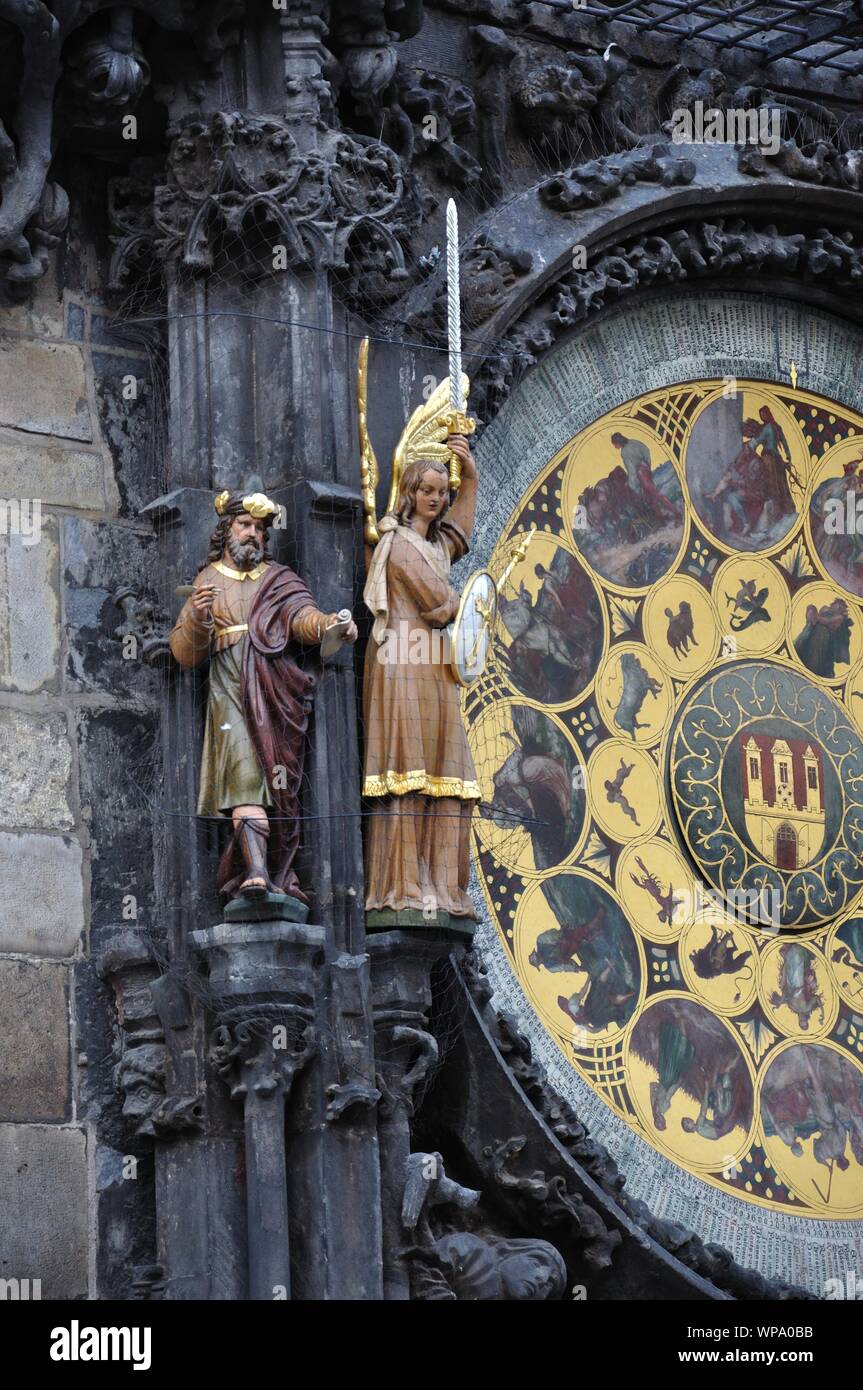 Die porsche astronomische Uhr in Prag Banque D'Images