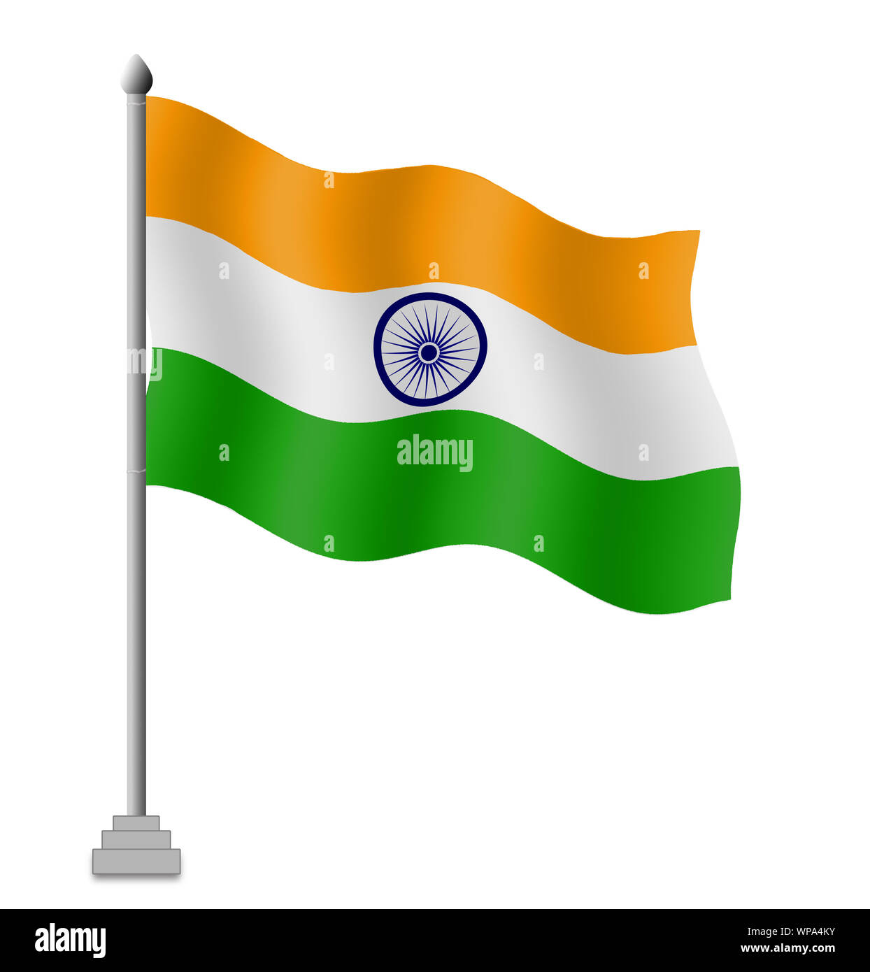 Illustration d'un drapeau indien qui flotte Banque D'Images