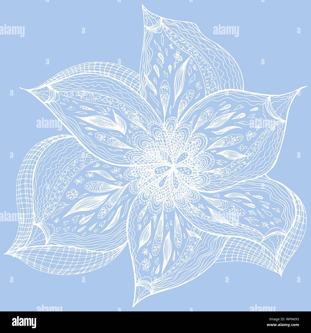 Dessinés à la main, gravée abstract orchid. Fleurs rétro contour main orchidée, grande conception pour tout usage. Contours vecteur. Arrière-plan de la nature. Scieries de pla Illustration de Vecteur