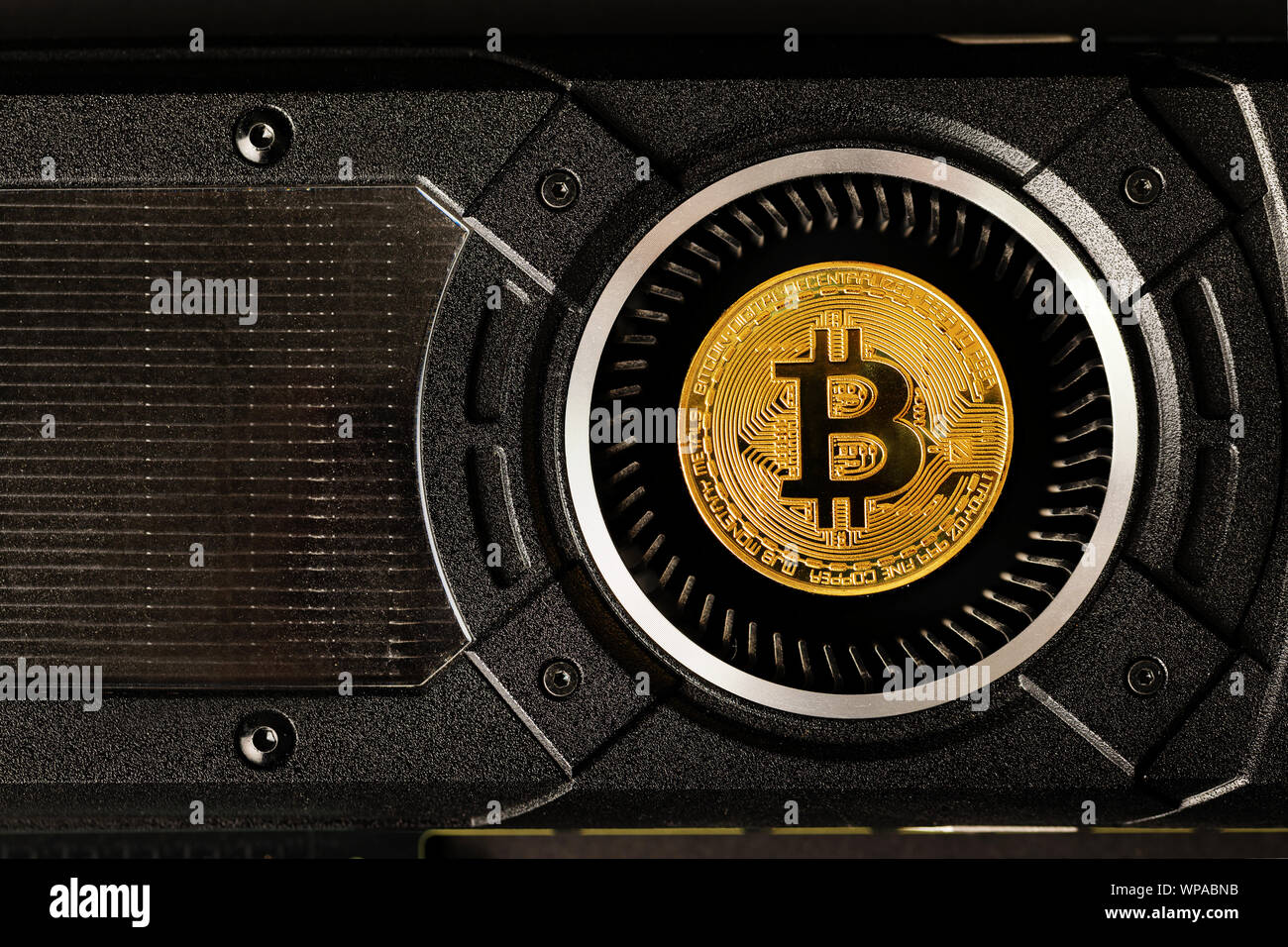 Sur l'exploitation minière bitcoin or crypto GPU Matériel informatique Banque D'Images