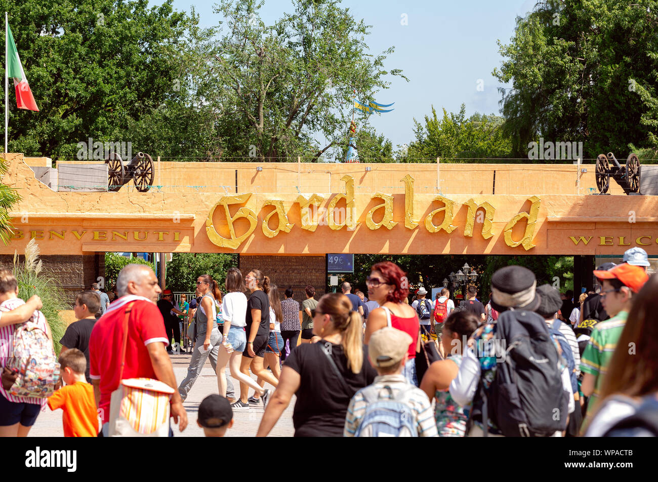 Castelnuovo del Garda, Italie - 13 août 2019 : : Le parc à thème Gardaland à Castelnuovo del Garda, Verona, Italie. Banque D'Images