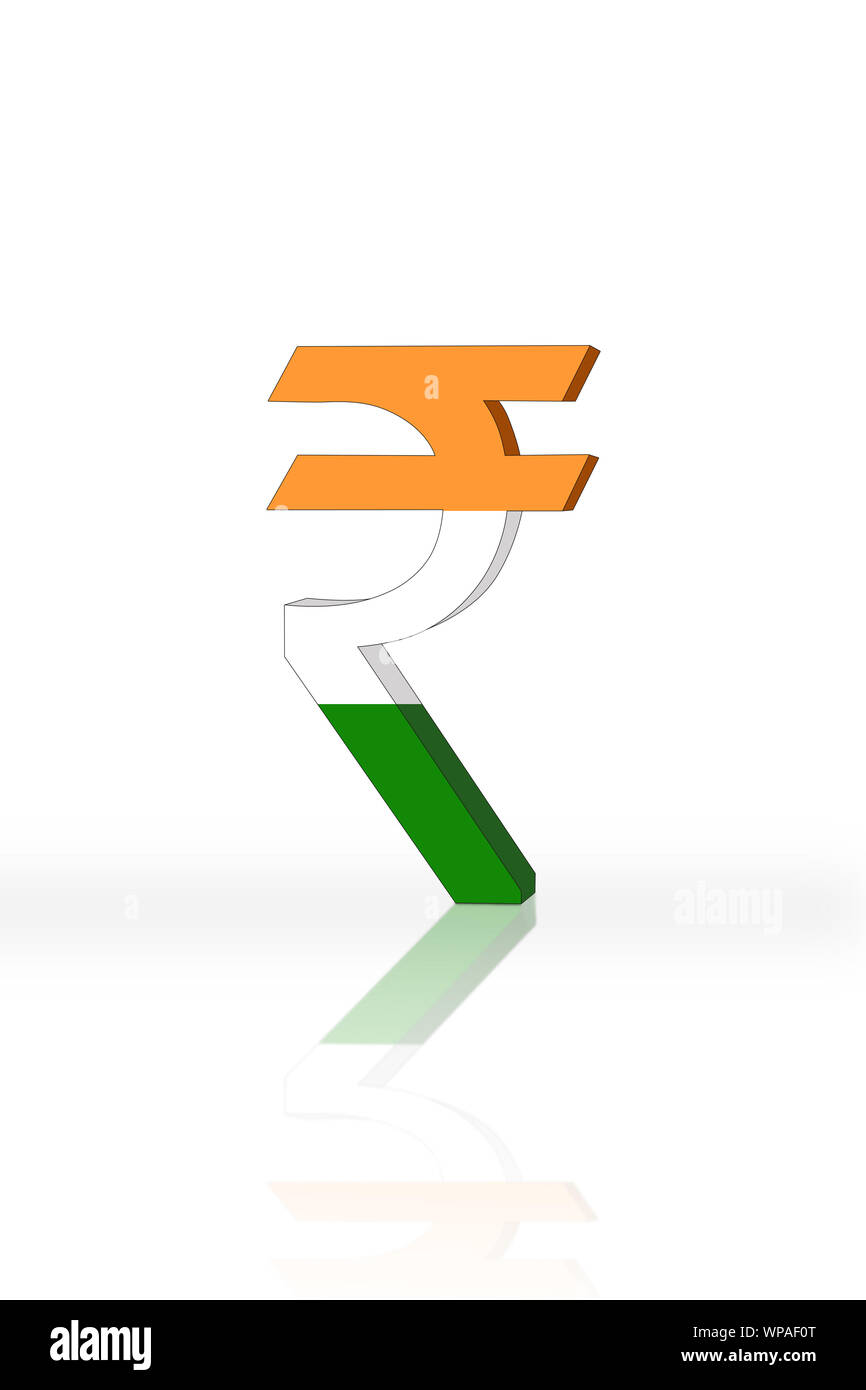 Symbole de roupie indienne représentant le drapeau indien Banque D'Images