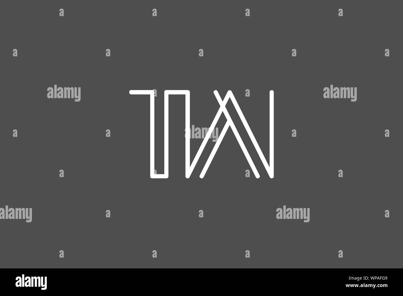 Innovation créative Lettre initiale TW logo WT. Monogramme de luxe minimal. Professional conception initiale. Caractères de la classe affaires. Symbole de l'alphabet. Illustration de Vecteur