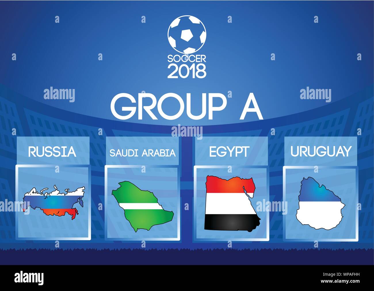 Ronde finale de football de la Russie dans un groupe d'une icône couleur du drapeau Illustration de Vecteur