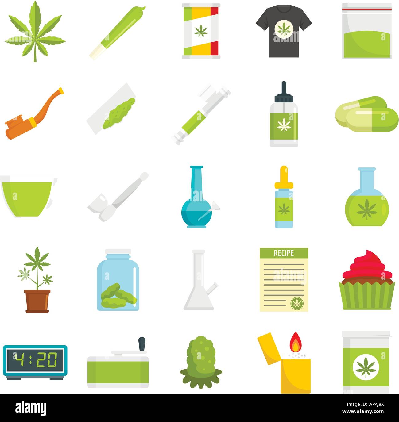 Le Cannabis icon set. Télévision ensemble d'icônes vectorielles de cannabis pour la conception web Illustration de Vecteur