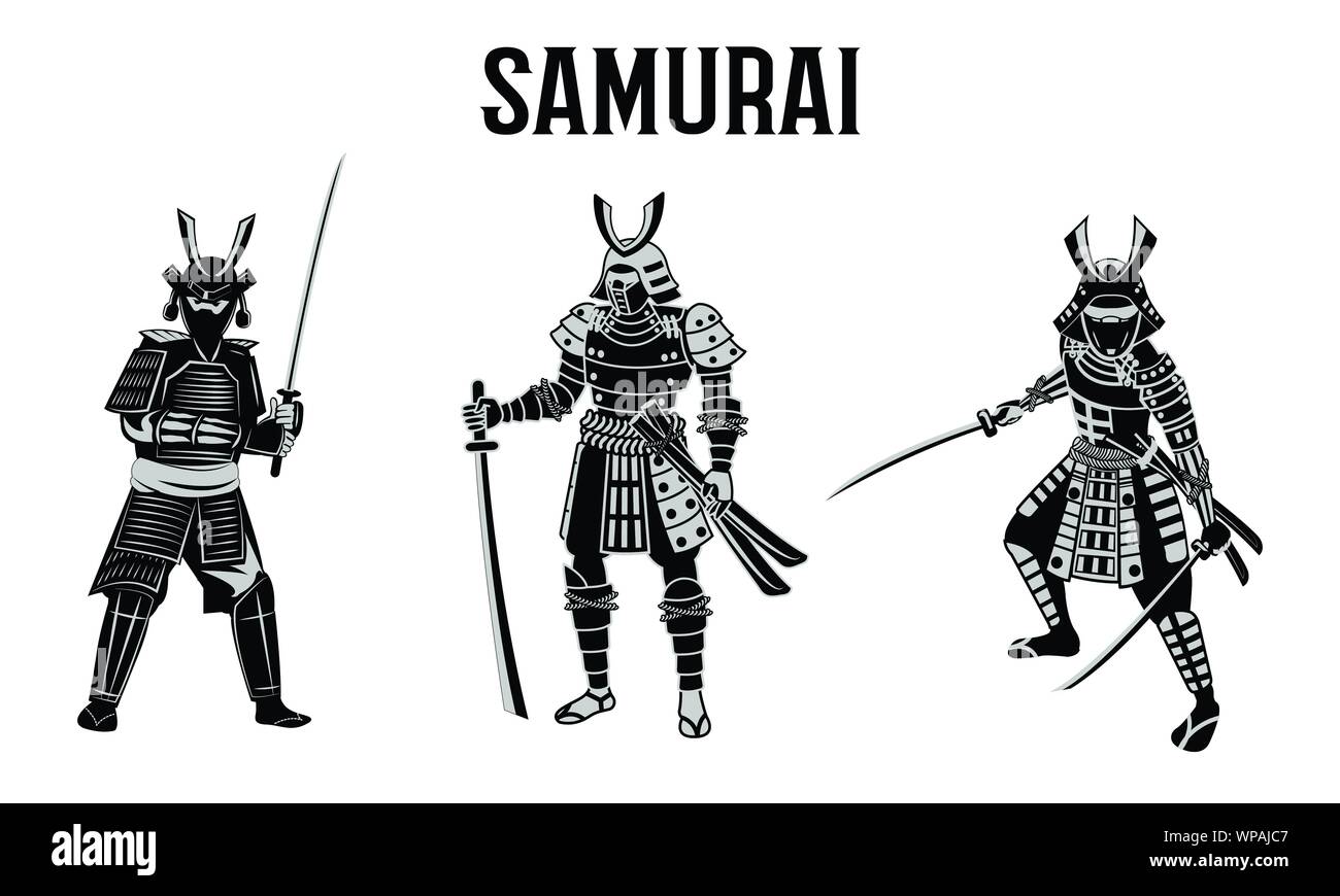 Maintenez Samurai sword en face de cercle rouge,guerrier du Japon,design réaliste monochrome,vector illustration Illustration de Vecteur