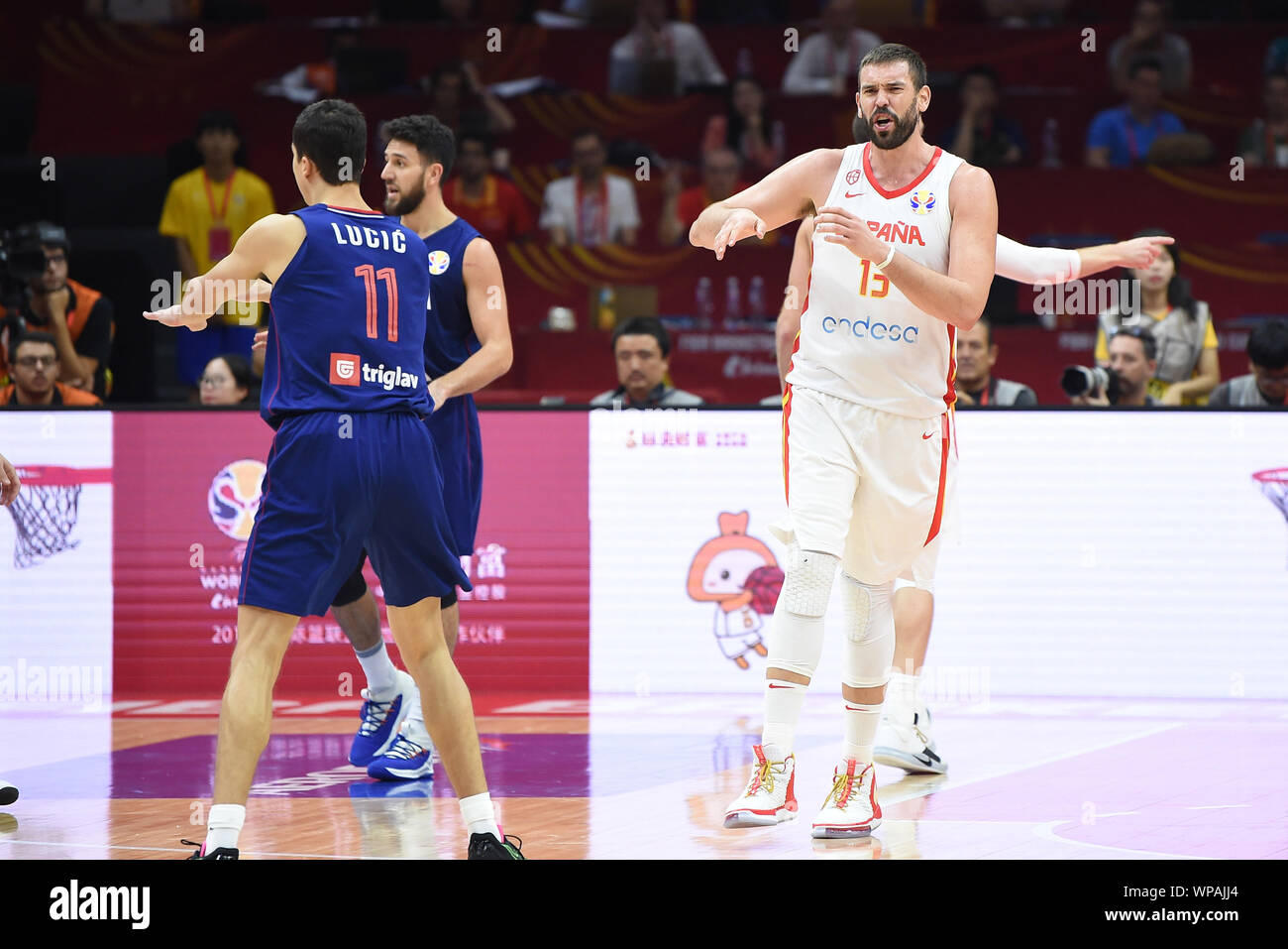 Wuhan (Chine), l'Italie, 08 Sep 2019, MARC GASOL durant la Coupe du Monde 2019 de basket-ball de la Chine - Espagne vs Serbie - Des équipes de basket-ball Iternational - Crédit : LPS/Massimo Matta/Alamy Live News Banque D'Images