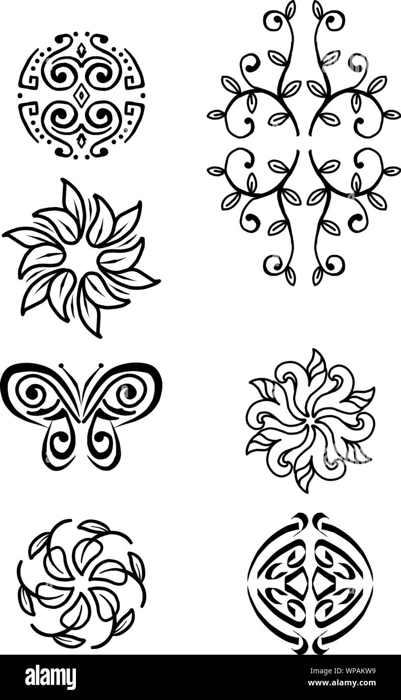 Définir la nature, l'environnement logo noir logo , logo designs modèle écologie Illustration de Vecteur