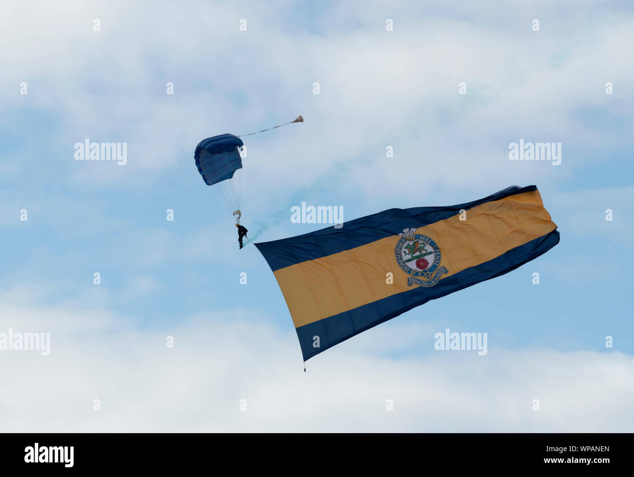 L'équipe de démonstration de parachutisme de l'armée des Tigres à l'exécution de Southport Air Show 2019 Banque D'Images