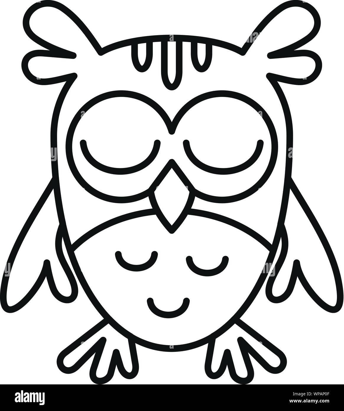 Owl couchage icône. Couchage contour icône vecteur owl pour la conception web isolé sur fond blanc Illustration de Vecteur