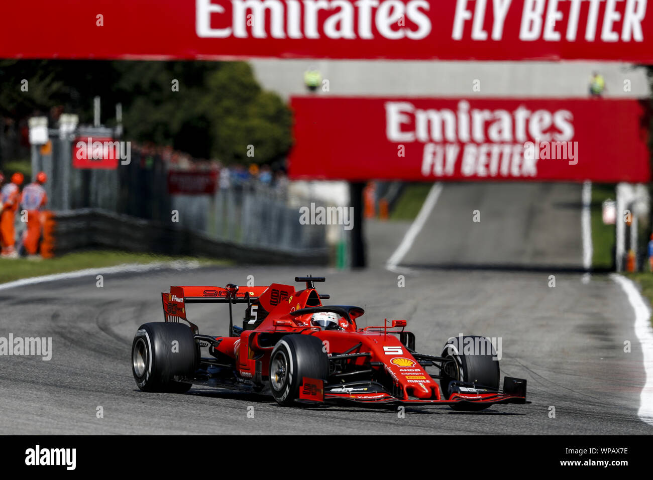 Monza, Italie. Sep 8, 2019. SEBASTIAN Vettel de la Scuderia Ferrari au cours de la Formule 1 Grand Prix d'Italie à Monza Autodromo Nazionale Monza, en Italie. Credit : James/Gasperotti ZUMA Wire/Alamy Live News Banque D'Images