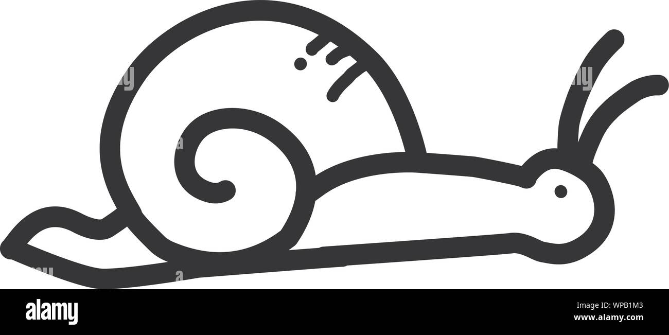 L'icône de la ligne d'escargot, contour vector sign, pictogramme linéaire isolé sur blanc. Symbole, logo illustration Illustration de Vecteur
