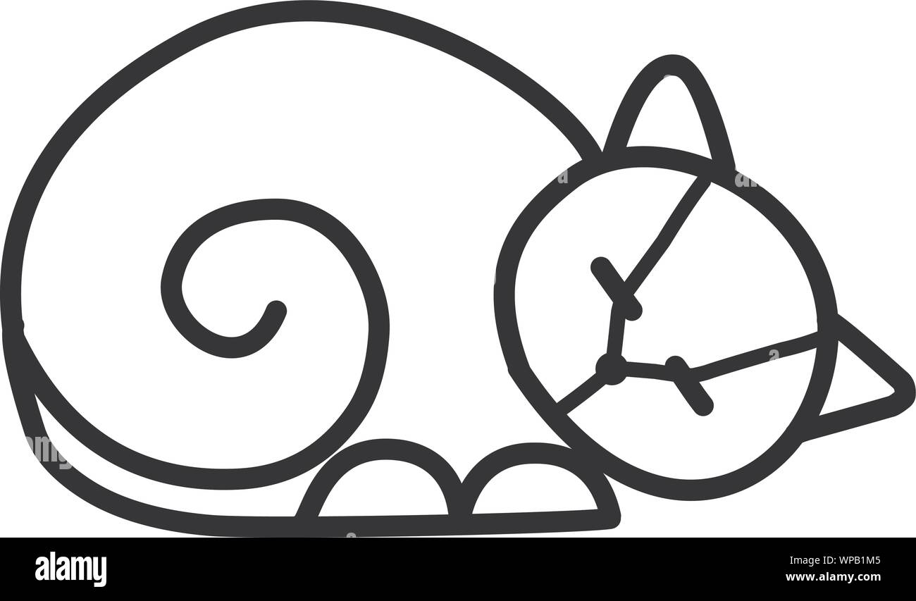 Accueil animaux domestiques, monolines minimaliste lineart contours icône cat modèle logo vector illustration moderne, étiquette de chaton pour clinique vétérinaire Logo concept. Illustration de Vecteur