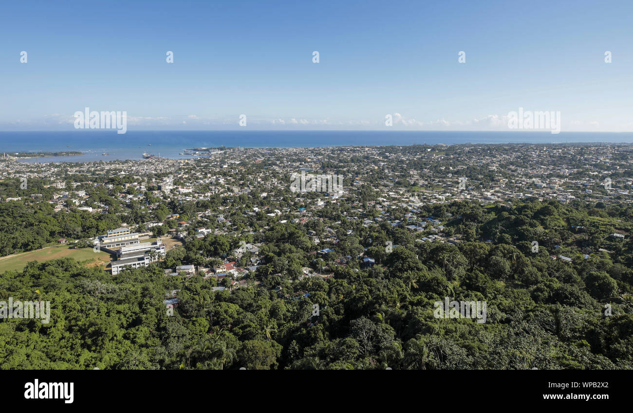Vue aérienne de Puerto Plata et la côte de la République Dominicaine Banque D'Images