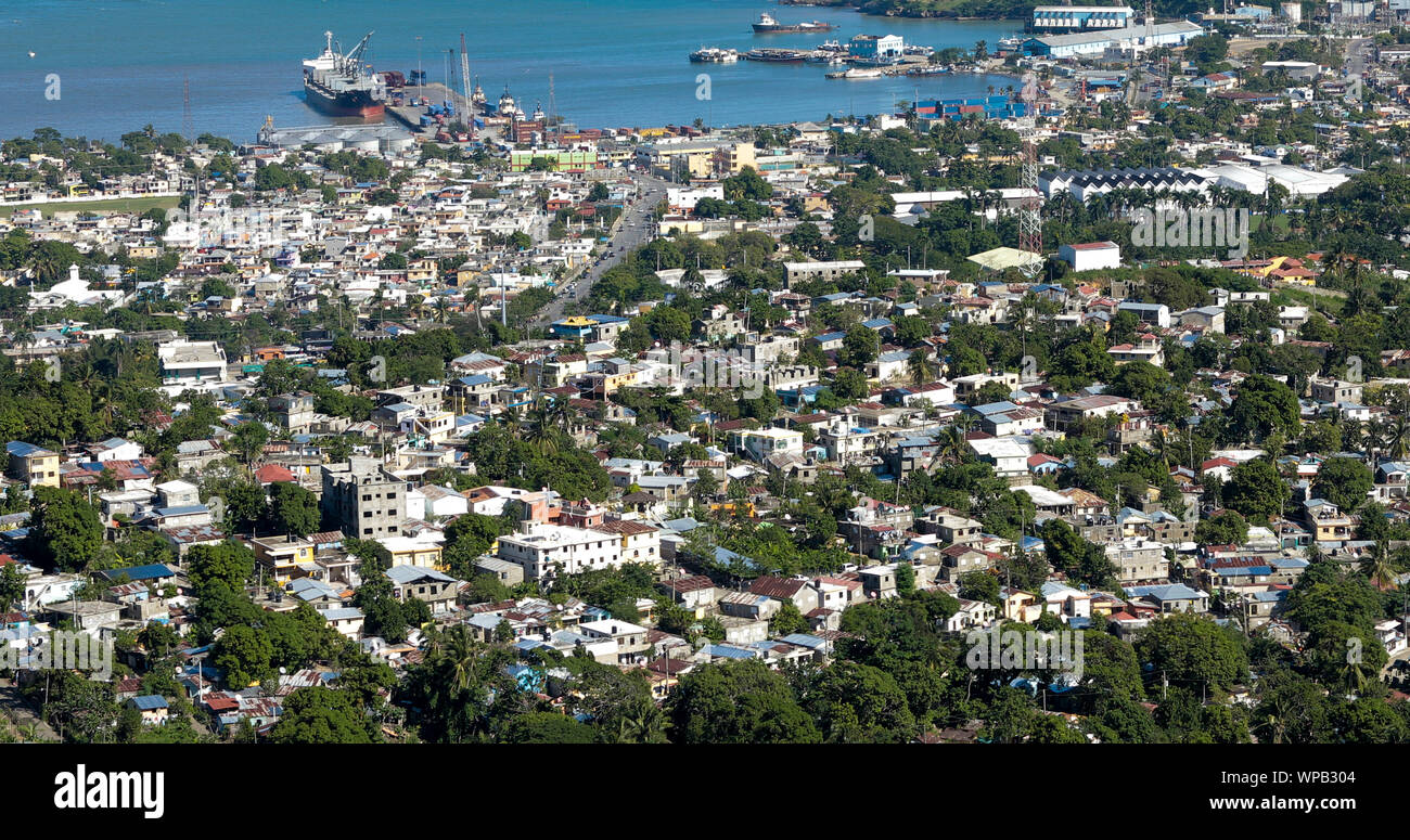 Vue aérienne de Puerto Plata, République dominicaine. Banque D'Images