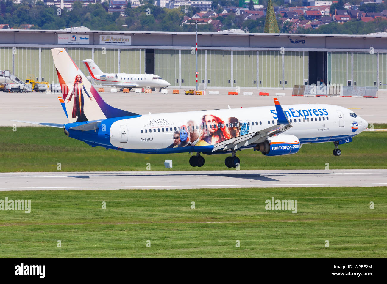 Stuttgart, Allemagne - le 23 mai 2019 : SunExpress Boeing 737 avion à l'aéroport de Stuttgart (STR) en Allemagne. Banque D'Images